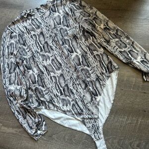 Snakeskin Print Bodysuit Charlotte Russe